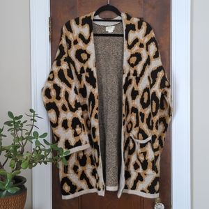 Anthropologie Maeve | Animal Print Menagerie Cardigan - Large